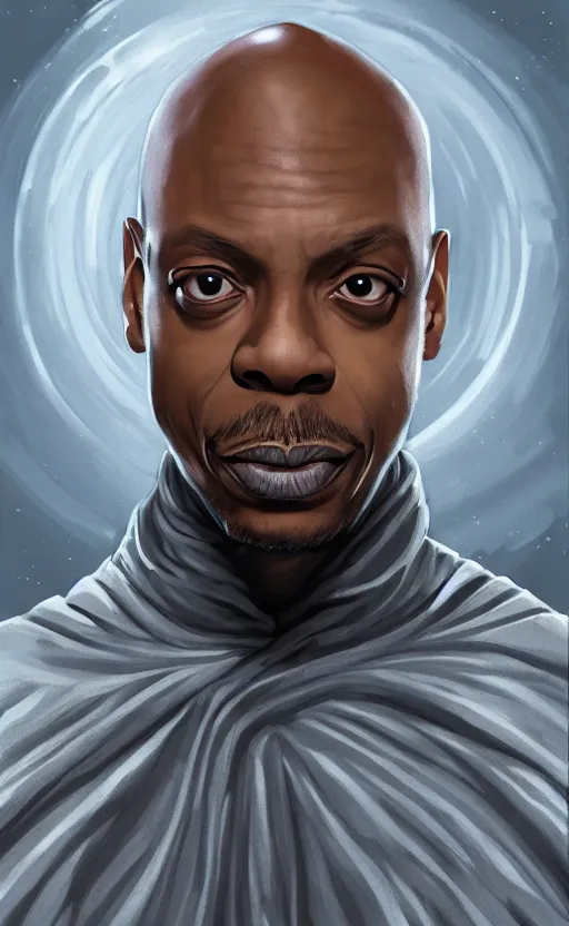 Prompt: comic style portrait shot of dave chapelle as emperor palpatine in the star wars, elegant, highly detailed, digital painting, artstation, concept art, illustration,