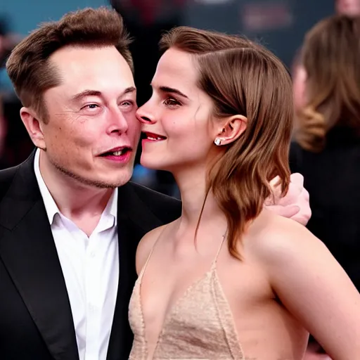 Image similar to elon musk touching sleepy emma watson 4k