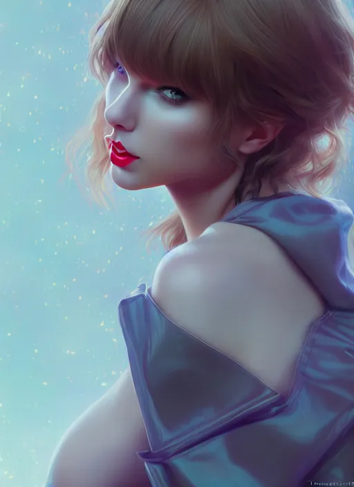 Image similar to taylor swift, evangelion, au naturel, hyper detailed, digital art, trending in artstation, cinematic lighting, studio quality, smooth render, frostbite 3 engine rendered, art style by klimt and nixeu and ian sprigger and wlop and krenz cushart