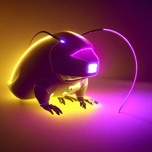 Prompt: cute cybernatic mouse, cybernatic, cyberpunk, bright led lights, 3 d render, unreal engine 5, by beeple, dizzy viper, marischa becker, octane render, high quality, very detailed