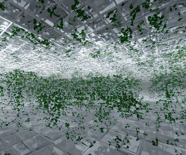 Image similar to still from a film : floating vr interface with depth of field, a minimalist transparent space station tunnel network, vertical panels upon panels stacking floating leaves into the distance, vertically floating panels & soft white marble tablets displaying zooming interfaces and long scrolls and blurry misty glowing floating computer panels