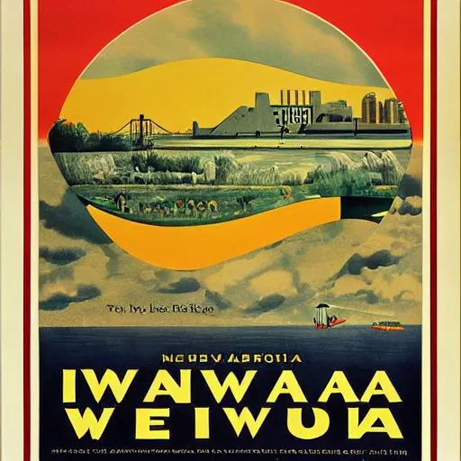 Prompt: vintage travel poster to See Iowa 2010s