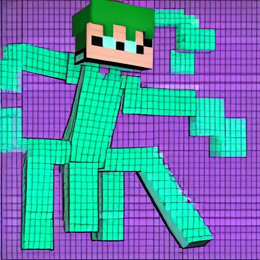 Prompt: Minecraft rendition of Hatsune miku