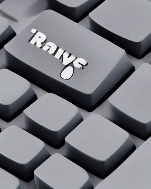 Image similar to a keyboard where the caps look like dwayne the rock johnson, ebay listing, product picture, advertisement, thumbnail