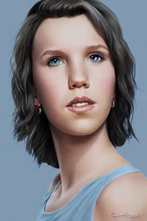 Image similar to Portrait of Millie Bobby Brown by RossDraws