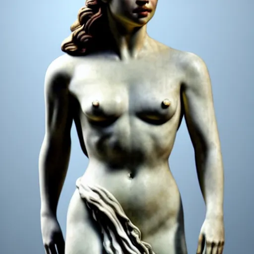 Image similar to emilia clark as a greek marble statue