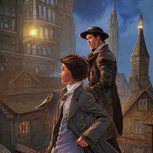 Image similar to Waynes Haberdashery from the Book Series Mistborn Illustrated by Michael Whelan