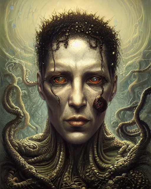 Image similar to lovecraft biopunk portrait by tomasz alen kopera and peter mohrbacher