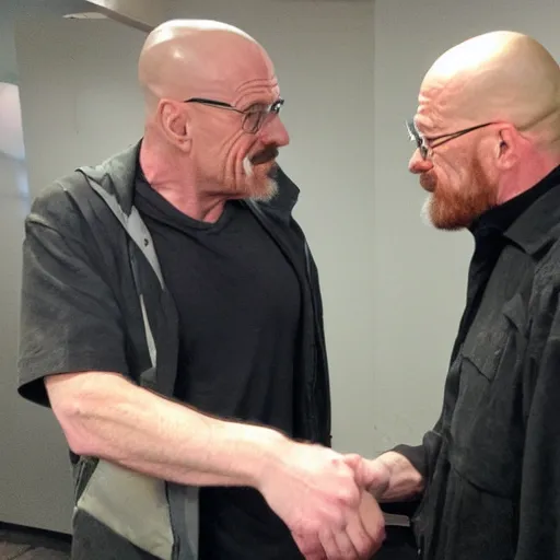 Image similar to walter white from breaking bad meets william black from fixing good