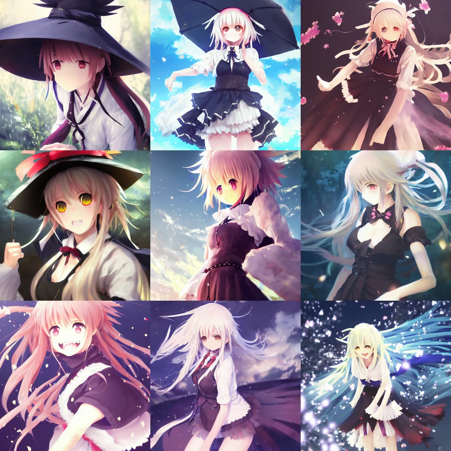 Prompt: pixiv artwork of marisa kirisame from touhou project, marisa kirisame touhou artwork by greg rutkowski makoto shinkai key art kyoto animation 4 k 8 k ultrahd trending finely detailed sparkling eyes laughing detailed mouth