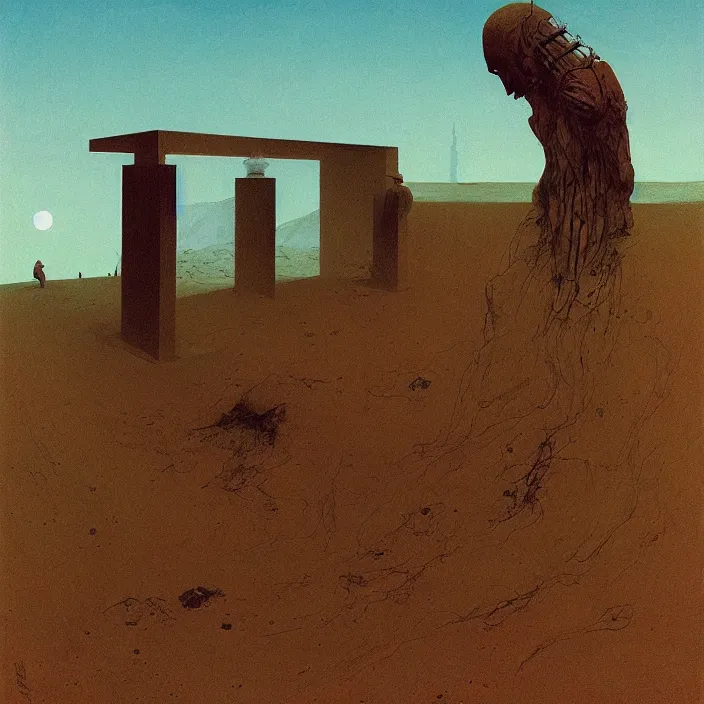 Image similar to digging my own grave 🪦, science fiction, Edward Hopper and James Gilleard, Zdzislaw Beksinski, highly detailed