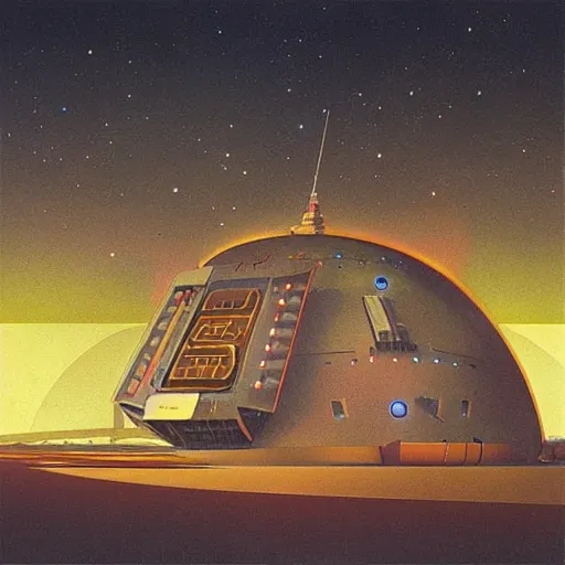 Image similar to beautiful spaceport artwork by dan mcpharlin