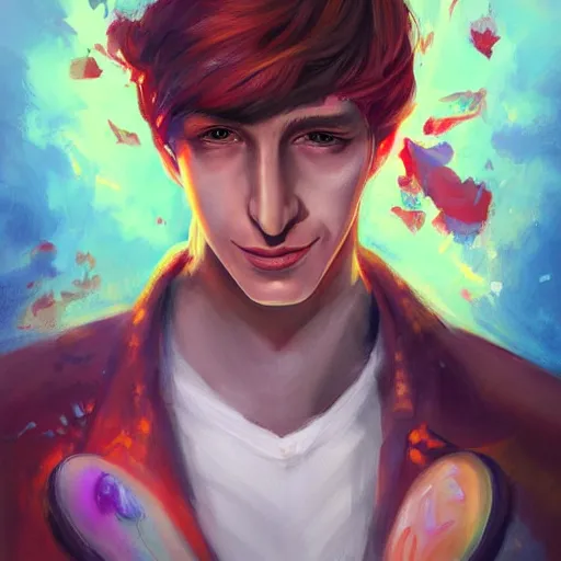 Prompt: Anna Dittmann painting of xqc, trending on art station