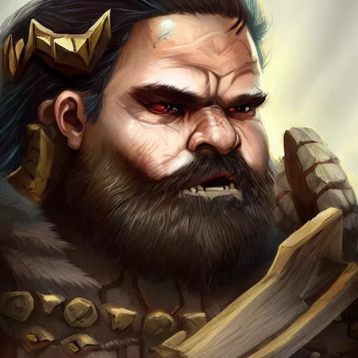 Image similar to fierce bearded dwarf, face and body clearly visible, ultradetailed, warrior, doubleaxe, scary, long hair, DnD art, epic fantasy style art, fantasy epic digital art, epic fantasy art, hearthstone style art