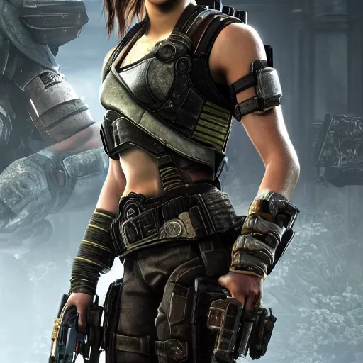 Image similar to emma watson in gears of war destiny 2 overwatch witcher 3 god of war tomb raider cyberpunk 2 0 7 7 doom, highly detailed, extremely high quality, hd, 4 k, professional photographer, 4 0 mp, lifelike, top - rated, award winning, realistic, detailed lighting, detailed shadows, sharp, edited, corrected, trending