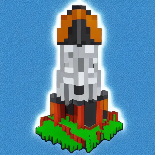 Image similar to minecraft rocket ship