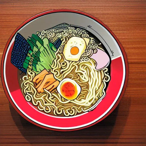 Prompt: bowl of ramen in the style of a comic book