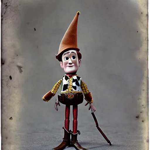 Image similar to toy story doll spider as a dnd gnome, steam punk style, 1920s photograph