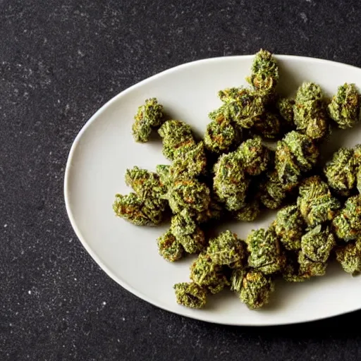 Image similar to marijuana buds on a plate