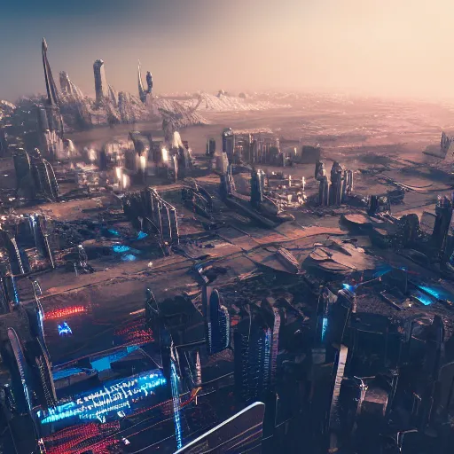 Image similar to continent - size city, above view, futuristic, magnificent imperial cyberpunk city hd photorealistic