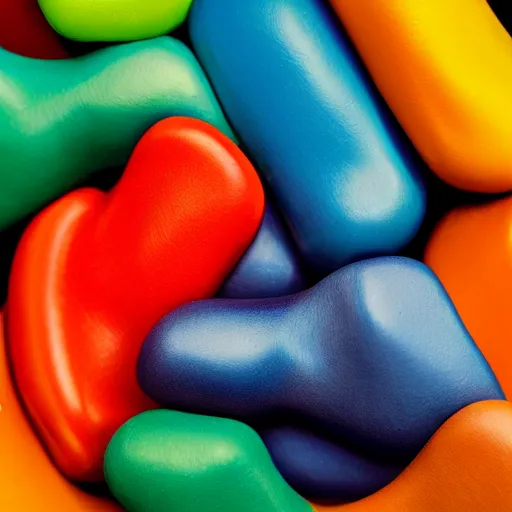 Image similar to human thumbs in various colors, multicolored