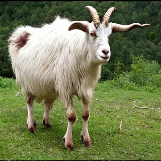 Huge Goat - Like Beast With Mouth Opening Unnaturally 