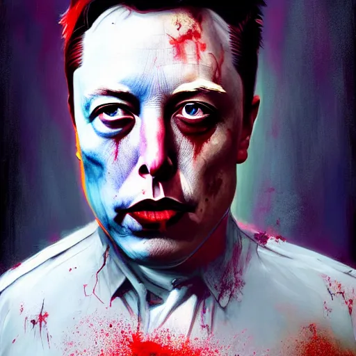 Image similar to color head portrait of elon musk as a zombie, 7 days to die zombie, gritty background, fine art, award winning, intricate, elegant, sharp focus, cinematic lighting, digital painting, 8 k concept art, art by michael hussar, art by brom, art by guweiz and z. w. gu, 8 k