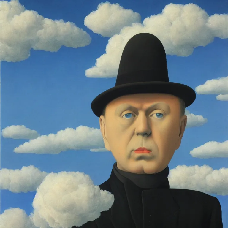 cloud - man, by rene magritte, centered, detailed | Stable Diffusion ...