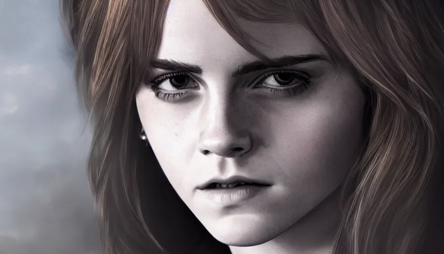 Prompt: Emma Watson is a vampire, hyperdetailed, artstation, cgsociety, 8k