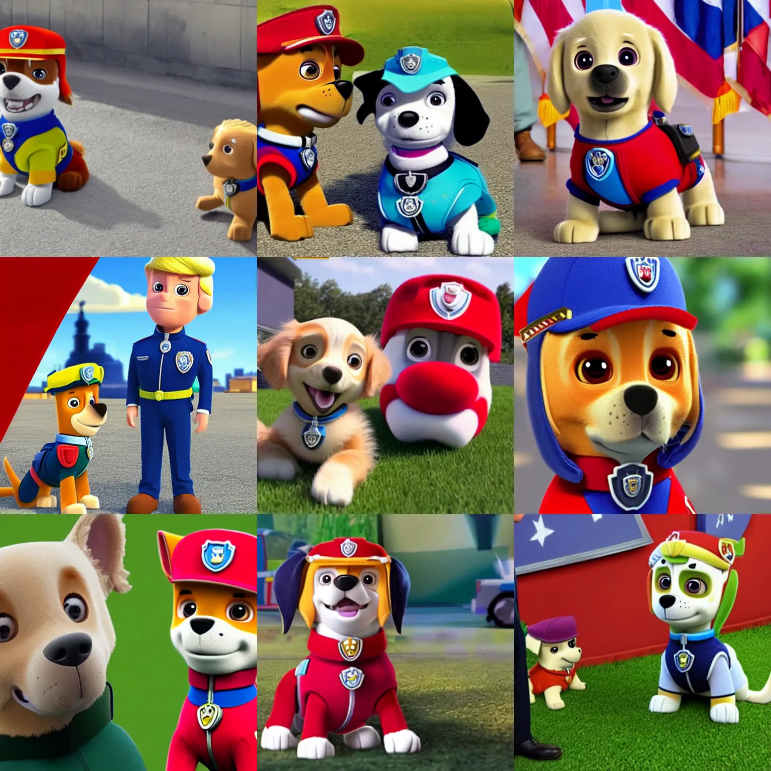 Prompt: Donald Trump as a puppy in Paw Patrol
