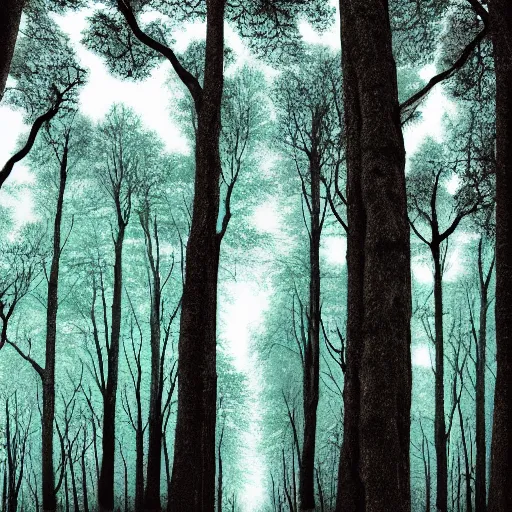 Prompt: Glitched-out forest trees