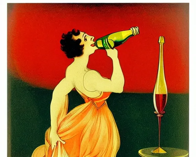 Image similar to dancer, melchizedek champagne bottle. leonetto cappiello, pur champagne damery, 1 9 0 2. cheerful, bright