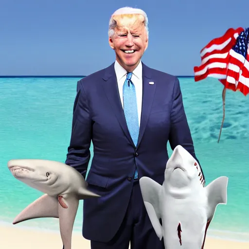 Image similar to joe Biden with the body of a shark