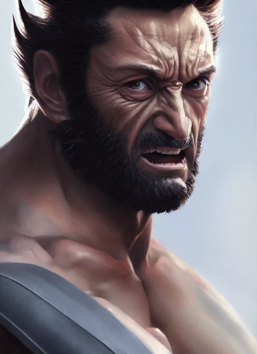 Image similar to very detailed masterpiece painting of wolverine from x - men : the animated series ( 1 9 9 2 ), portrait, artstation, concept art by greg rutkowski