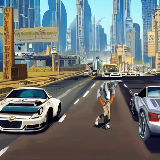 Image similar to gta : dubai, by isekai