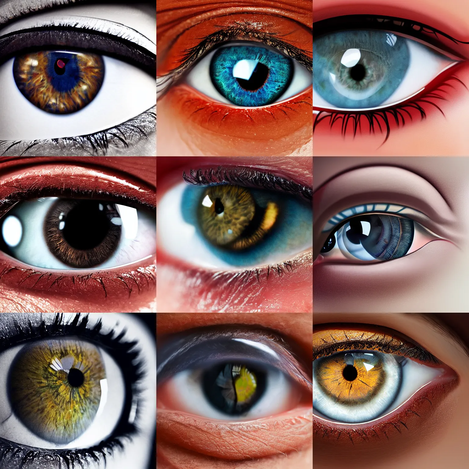 Image similar to ultra realistic eye, m in the middle, love style, 8 k resolution, detailed,