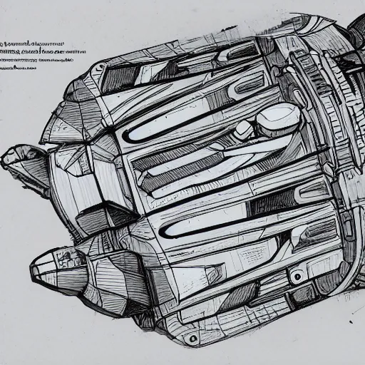 Image similar to sketches of spaceship, full page, technical, detailed