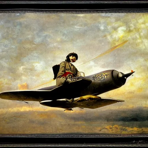 Image similar to zeppelin pilot by alfred stevens