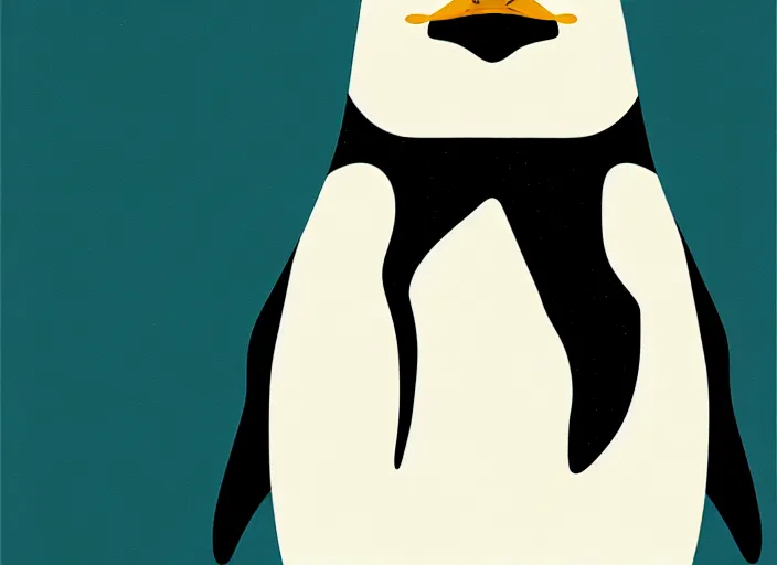 Image similar to portrait of a penguin doing penguin things,Karolis Strautniekas, editorial illustration, detailed, art deco, Mads Berg, matte print