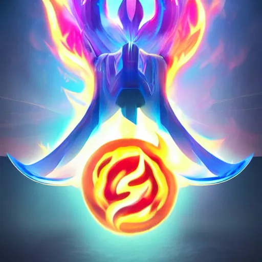 Prompt: a flame epic legends game icon stylized digital illustration radiating a glowing aura global illumination ray tracing hdr fanart arstation by ian pesty and katarzyna da bek - chmiel