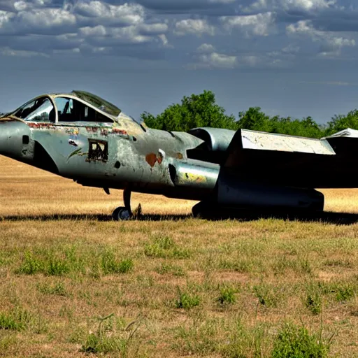 Image similar to derelict A10 warthog jet in the boneyard