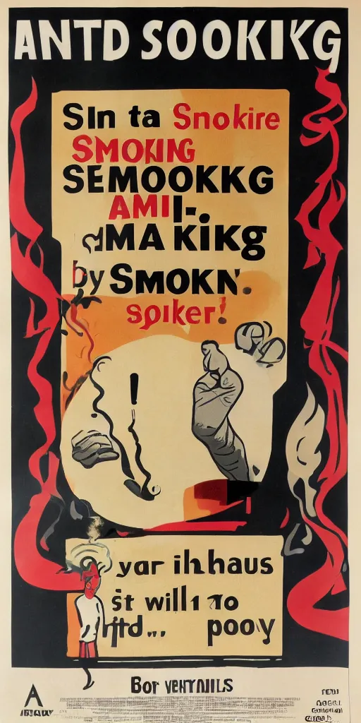 Image similar to a poster of anti - smoking