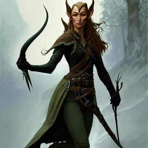 portrait of a elven ranger, dark, piercing eyes, | Stable Diffusion ...