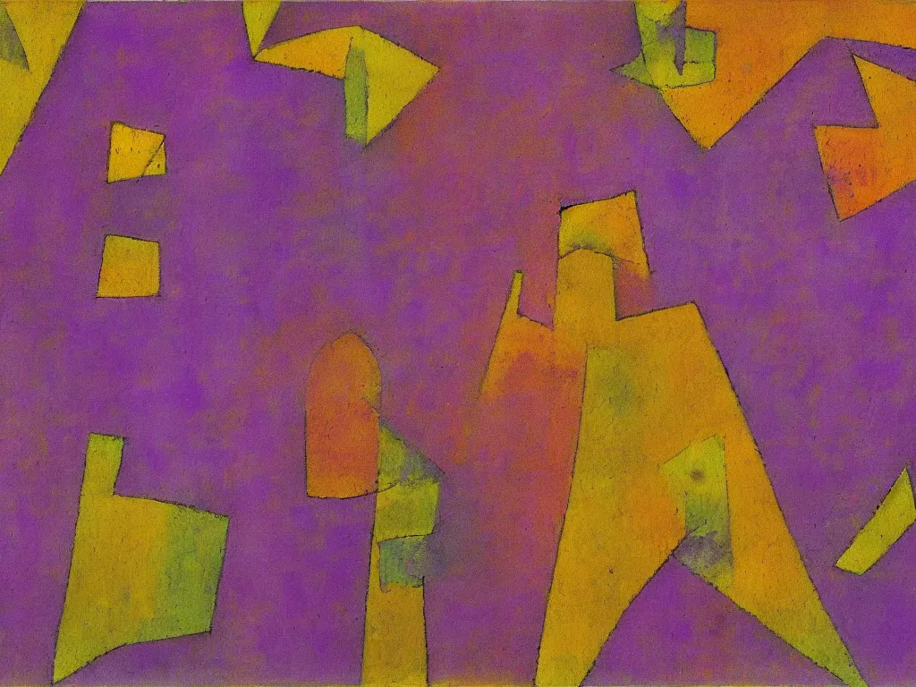 Image similar to variations of the purple sinner. painting by paul klee