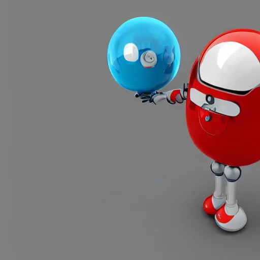 Image similar to a speech bubble that says its smashing time!, floating robot head, high quality 3d render