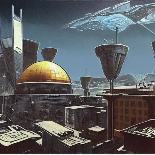 Prompt: retro - futuristic sci - fi version of jerusalem in the year 2 1 0 0