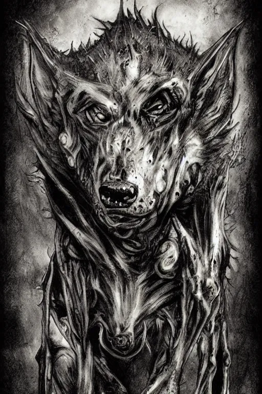 Image similar to hellhound artwork by ben templesmith