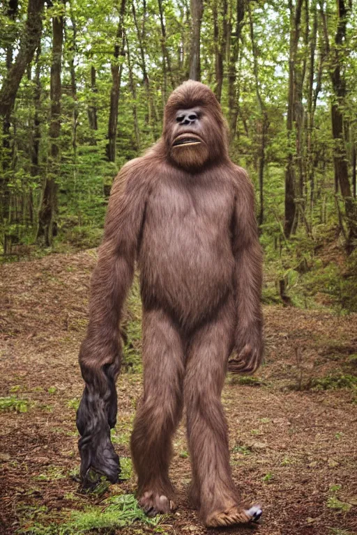 Prompt: Bigfoot's senior photo