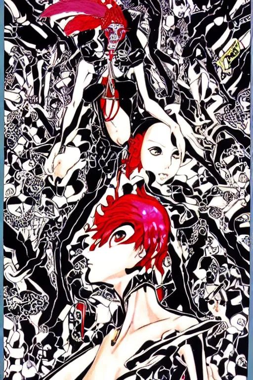 Prompt: illustration by kazuma kaneko, god of poison