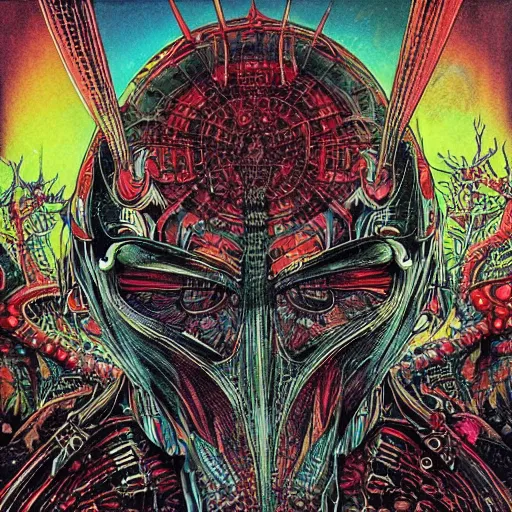 Image similar to beautiful album cover design by Philippe Druillet, digital art